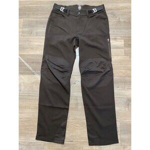 Club Ride Bike Pants Mens L Dark Brown Commuter Double Knee Soft shell Zipper